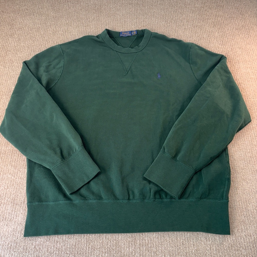 Polo Ralph Lauren Dark Green Lightweight Crewneck Sweatshirt Men's Size XL EUC